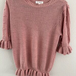 Blu Pepper Dusty Rose Knit Top